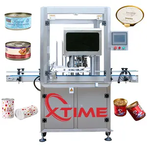 Xtime Hot sale Automatic Single Head Film Sealing Machine copo plástico Heat Seal Filming Machine for Plastic Yogurt Butter