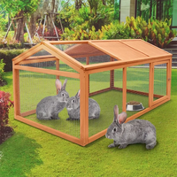Offre spéciale Style moderne Triangle extérieur jardin en bois massif coupe-vent Portable poulet poule lapin Animal maison Coop