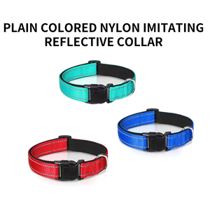 Hot Selling <b>Custom</b> Adjustable Polyester Pet Cat <b>Collars</b> Leashes High Quality Solid Color <b>Dog</b> <b>Collar</b> Soft Modern & Classic Style - Product Image 3