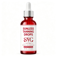 Formule de gouttes autobronzantes OEM avec mélange botanique pour un éclat naturel bronzé soleil, autobronzant visage et corps à absorption rapide