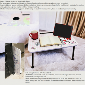 Carton Style <b>Foldable</b> Lap <b>Desk</b> Built‑in Groove Storage For Home Office Outdoor - Product Image 3