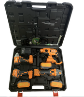 Kit de Herramientas Eléctricas Multifunción 3 en 1, 4 en 1, Inalámbrico, sin Escobillas, con Llave de Impacto, Amoladora Angular y Taladro Percutor