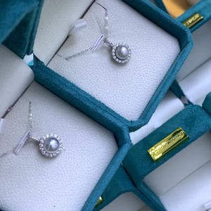 Collier de perles d'eau douce universel de la collection Sunflower, 8-9 mm, véritable chanvre avec pendentif en perle délicat - Product Image 3