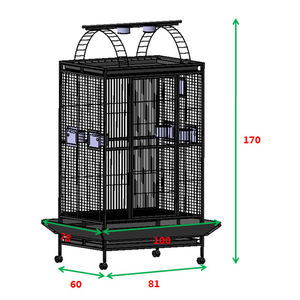 Sıcak satış büyük demir tel lüks papağan Villa interaktif yayılım kuşlar için uçan kafes - Product Image 4