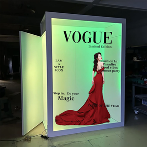 Panneau de présentation photo pour magazine de mariage avec écran LCD intégré, style vintage, cabine photo 360°, affichage pour smartphones et appareils photo - Product Image 6