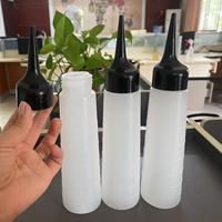150ml 250ml HDPE plastique cheveux huile colorant facile à presser applicateur bouteille d'emballage avec bec pointu bouchon de distribution