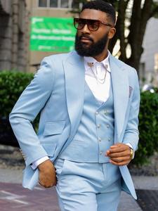 <span class=keywords><strong>Traje</strong></span> <span class=keywords><strong>de</strong></span> hombre <span class=keywords><strong>de</strong></span> tres piezas transpirable con botonadura plana <span class=keywords><strong>para</strong></span> negocios, casual, boda, <span class=keywords><strong>novio</strong></span> y padrino - Venta al por mayor - Product Image 6