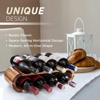 Casier à vin en bois d'acacia rustique porte-bouteille support de stockage comptoir de table