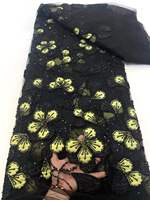 Tissu de dentelle africaine perlée à paillettes pour robe