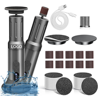Ponceuse électrique pour pieds 2-en-1 sans fil rechargeable, personnalisable en usine, avec 6 vitesses réglables pour éliminer les peaux mortes