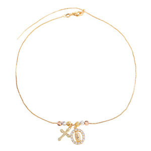 Collier croix <span class=keywords><strong>Notre</strong></span>-<span class=keywords><strong>Dame</strong></span> de Guadalupe en or pour femmes, collier pendentif Vierge Marie en CZ, bijoux religieux - Product Image 5