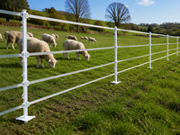 Poteau de clôture électrique renforcé en PP de 1,04 m avec pointe galvanisée et 7 supports pour clôture temporaire d'animaux de ferme