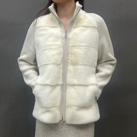 Großhandel Maßgefertigter Winter Gestrickter Pelzpullover Jacke Damen Echte Nerzfell-Wollmantel Mit Reißverschlüssen