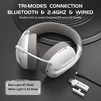 Casque de jeu ultra-léger 180g à trois modes avec batterie de 50H, ATTACK SHARK L80 2.4GHz/BT 5.3/3.5mm pour PC PS5 PS4 Switch Xbox