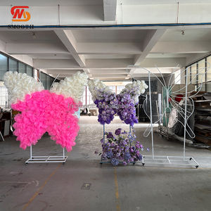 SMOOTH Elegant Wedding Birthday <b>Party</b> <b>Decorative</b> Backdrop Stand Purple Fabric Floral <b>Butterfly</b> Flower - Product Image 4