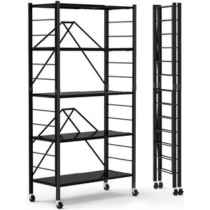 <span class=keywords><strong>Scaffale</strong></span> Pieghevole Moderno per Casa, 5 Ripiani, Metallo Leggero con Protezione Anticorrosione, Espositore - Product Image 1