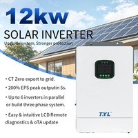 Kit de secours 10KW 12KW 15KW 16KW avec onduleur intégré, panneaux solaires entièrement noirs et batterie au lithium solaire, système d'énergie solaire