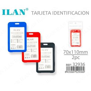 Porta Badge ILAN 54x85mm, Confezione da 2, Custodia in Plastica per Carta d'Identità - Product Image 3