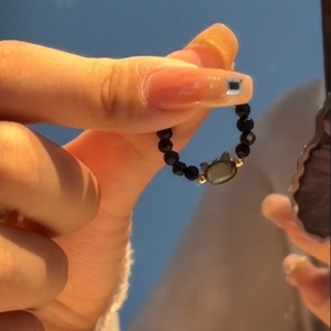 Anillos Minimalistas con Cuentas <span class=keywords><strong>de</strong></span> <span class=keywords><strong>Piedra</strong></span> Lunar Natural <span class=keywords><strong>para</strong></span> Mujeres y Niñas, Anillo <span class=keywords><strong>de</strong></span> Gato Blanco y Negro Hecho a Mano, Accesorios <span class=keywords><strong>de</strong></span> Joyería <span class=keywords><strong>para</strong></span> Fiestas - Product Image 3
