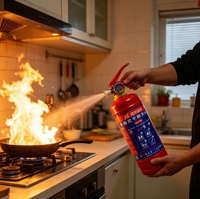 Extincteur à poudre sèche rouge de 2 kg, facile à utiliser, vente directe du fabricant, classe ABCE