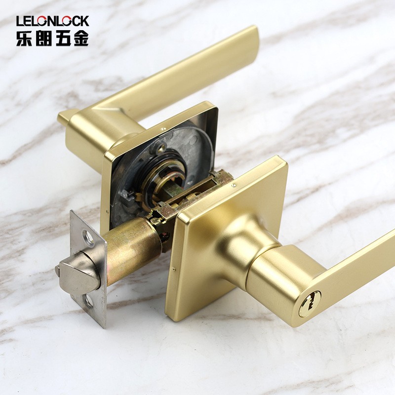 Solid Material Quality Zinc Alloy Lever Handle Bathroom Privacy Knob Keyless Entry Passage Keyed Door Lock