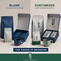 Kit d'emballage de luxe personnalisé pour café avec valve, sac et boîte d'expédition, ensemble de marquage pour torréfacteurs spécialisés, Mono-PE recyclable, 500 pièces