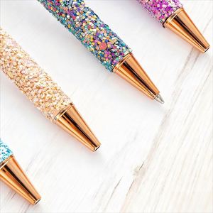 Promotion Sequin <b>Creative</b> Metal Ballpoint Pen with logo Slim Signature Pen Custom Pen Wholesale Suitable for Advertising - Product Image 3