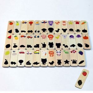 Nuevo Diseño Montessori, Rompecabezas Creativo y Divertido, Dominó de Madera para Niños, Juego de Emparejamiento de Sombras - Product Image 4