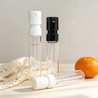 Flacon de parfum miniature transparent à sertir 1ml 1.5ml 2ml, petite fiole en verre pour brume cosmétique, flacons en verre