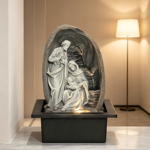 <span class=keywords><strong>Fuente</strong></span> de Agua Decorativa de Mesa con Escena de <span class=keywords><strong>la</strong></span> Natividad de <span class=keywords><strong>la</strong></span> Sagrada Familia, con Luz LED, de Resina, para Decoración del Hogar - Product Image 3