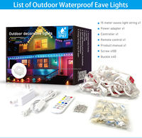 Luces LED RGB Inteligentes de 15M con Pixel Soft Light Permanentes, Resistentes al Agua IP67 para Exteriores, Control por Aplicación, Regulables, Decorativas para Aleros de Casa