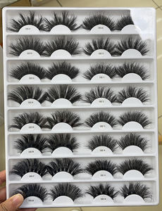 Campione di ciglia Private Label 25mm ciglia di visone 3d fascia di cotone ciglia finte individuali ciglia di visone di lusso - Product Image 4