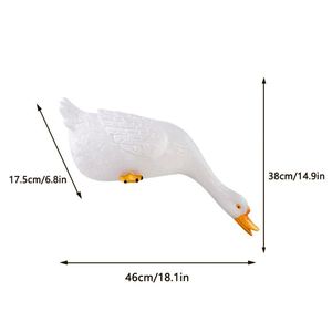 Figura de Ganso Blanco Inspirada en la Textura de la Resina, Pintada a Mano, Diseño Acuático, Feng Shui, Decoración para Jardín, Festividades - Product Image 6