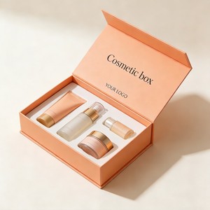 Boîte en carton noir de luxe avec logo personnalisé, boîte cadeau pour perruque, boîte d'emballage magnétique écologique pour cosmétiques - Product Image 2