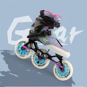 YSMLE फ़ैक्टरी OEM वयस्क शहरी स्लैलम 3 और 4 व्हील अल्ट्रा-कार्बन फ़ाइबर इनलाइन स्केट - Product Image 1