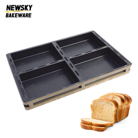 Ensemble de moules à pâtisserie antiadhésifs à double usage, parfait pour les pains et les gâteaux en couches, résistant au four et facile à nettoyer, 4 pièces, boîte à pain grillé