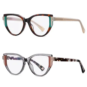 Пользовательские логотип винтажные кошачий глаз ацетатные оптические очки новейшие оптические очки ручной работы очки для женщин
