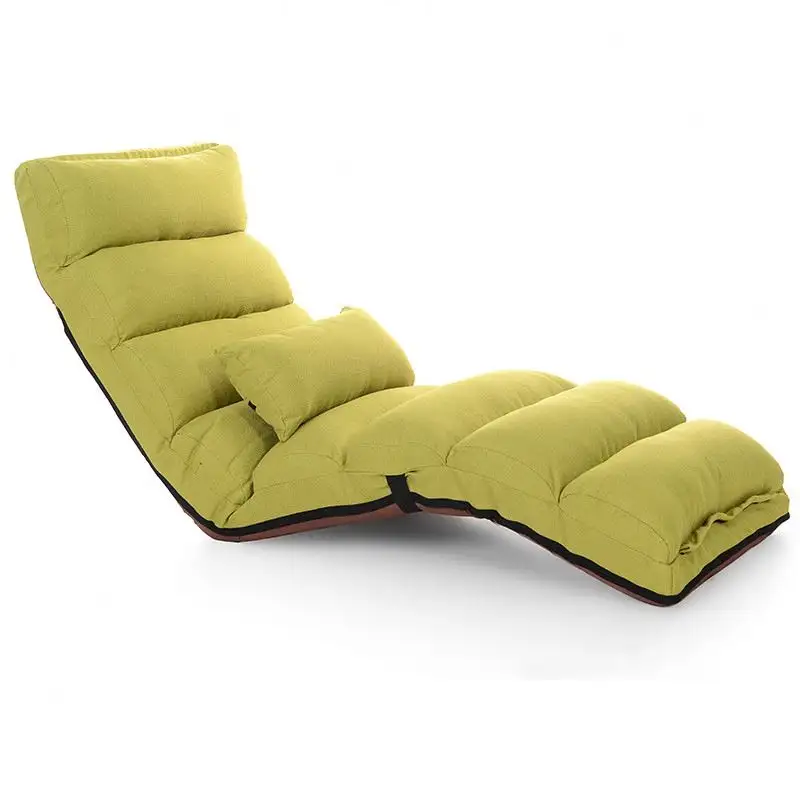 Chaise longue pieghevole divano sedia reclinabile divano letto in lino per il tempo libero di prima classe lettino prendisole regolabile sedia a sdraio con cuscino