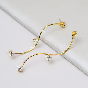 Pendientes de Plata S925 Wenchi con Base Circular Abierta y Cristal, Conjunto de Anillos Modernos para Mujer con Colgante, Accesorios para la Cabeza, Modelo 16102 - Product Image 3