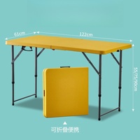 Table de repas rectangulaire simple en plastique pour l'extérieur, table pliante portable pour la maison, table de repas pour dortoir, table d'étude