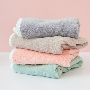 Double Layered Coral Fleece Hair <b>Towel</b> 25x60cm Pinkish Green For Women Shower Cap <b>Quick</b> Dry Absorbent - Product Image 3