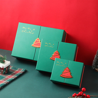 Boîte cadeau de Noël de luxe personnalisée, fermeture magnétique, double porte, boîte d'emballage rigide en carton pour Noël avec logo
