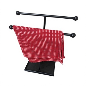 Freestanding Double <b>Towel</b> <b>Rail</b> Metal Bath <b>Towel</b> Holder Countertop Spa Robe Hook <b>for</b> <b>Bathroom</b> Hotel - Product Image 6