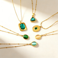 Colliers Pendentifs Multi-Designs Ovales Goutte d'Eau en Forme de Pièce de Monnaie, Plaqué Or 18K, Chaîne Serpent en Acier Inoxydable avec Perles, Bijoux Vintage pour Femme