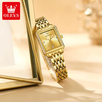 Montre à quartz OLEVS 9995 de haute qualité pour femme, bracelet en acier transparent, rectangulaire, avec diamants, en stock, montre élégante pour les affaires, fabrication d'usine