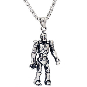 Collier pendentif robot Transformers en acier inoxydable, chaîne de 60 cm, personnage de dessin animé, bijoux de mode pour hommes - Product Image 1