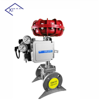 Vanne 3 voies à commande proportionnelle du débit d'huile de transfert thermique, actionneur pneumatique DN50 PN16