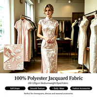 Vente en gros usine – Tissu jacquard en polyester durable de poids moyen avec motifs élégants pour robes de cérémonie et tenues féminines