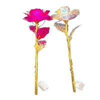 Bouquet de roses artificielles colorées, fleur éternelle lumineuse, ornement décoratif, accessoire photo, cadeau pour la Saint-Valentin Qixi