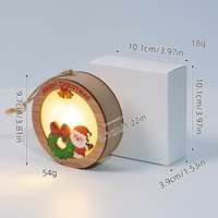 Weihnachtliche Holz-Lichtornamente mit LED-Beleuchtung, Runde Atmosphärische Dekorationen, Christbaumanhänger für Festliche Heimdekoration